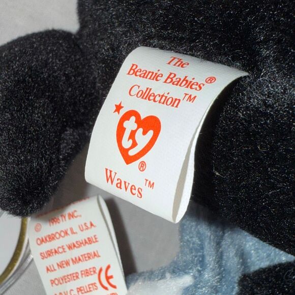 Vintage Ty Beanie Babies Aquatic Trio – Goldie 1993, Crunch 1996 & Waves 1996 – - Picture 12 of 16